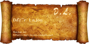 Dér Lajos névjegykártya